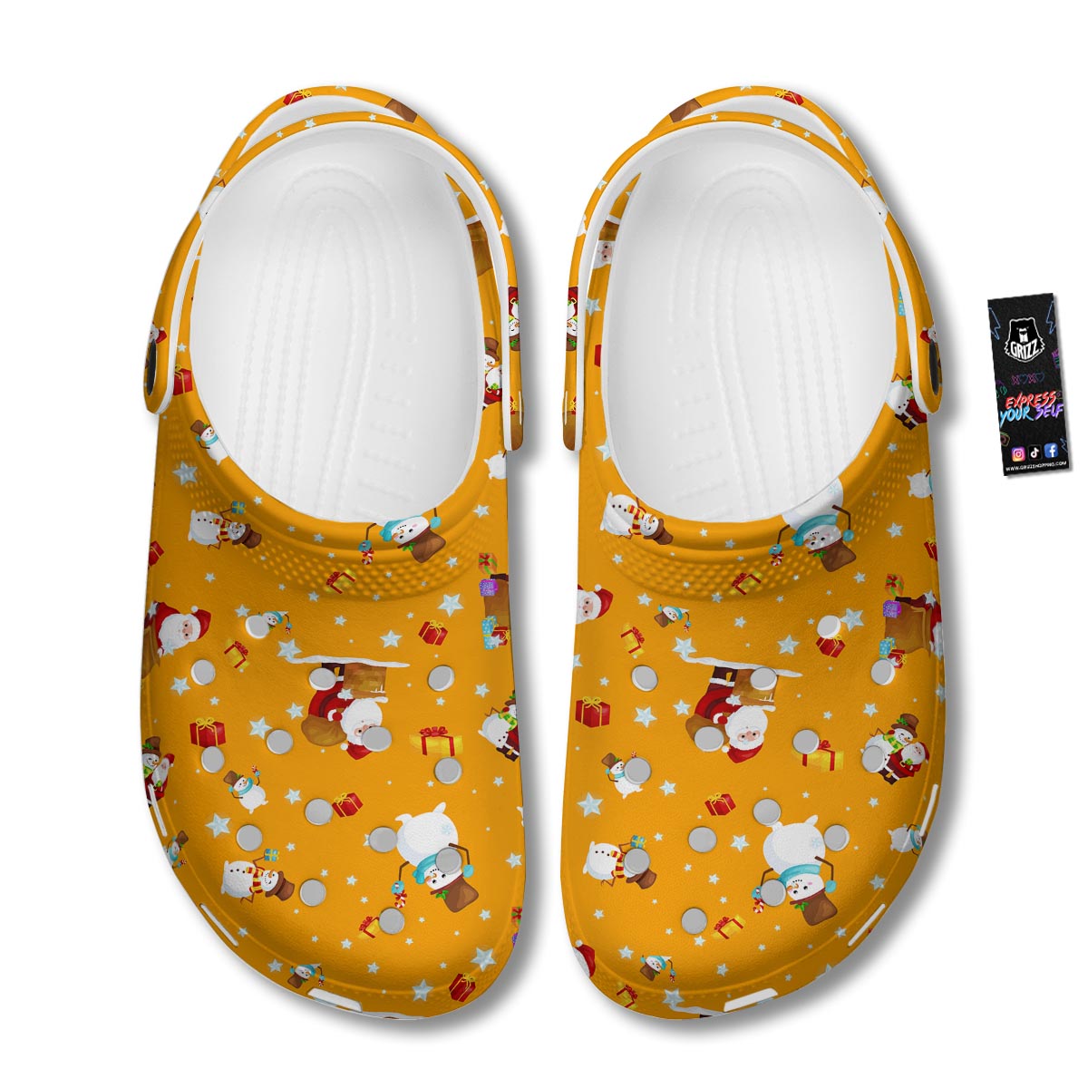 Friends And Santa Claus Print Pattern Clog-grizzshop