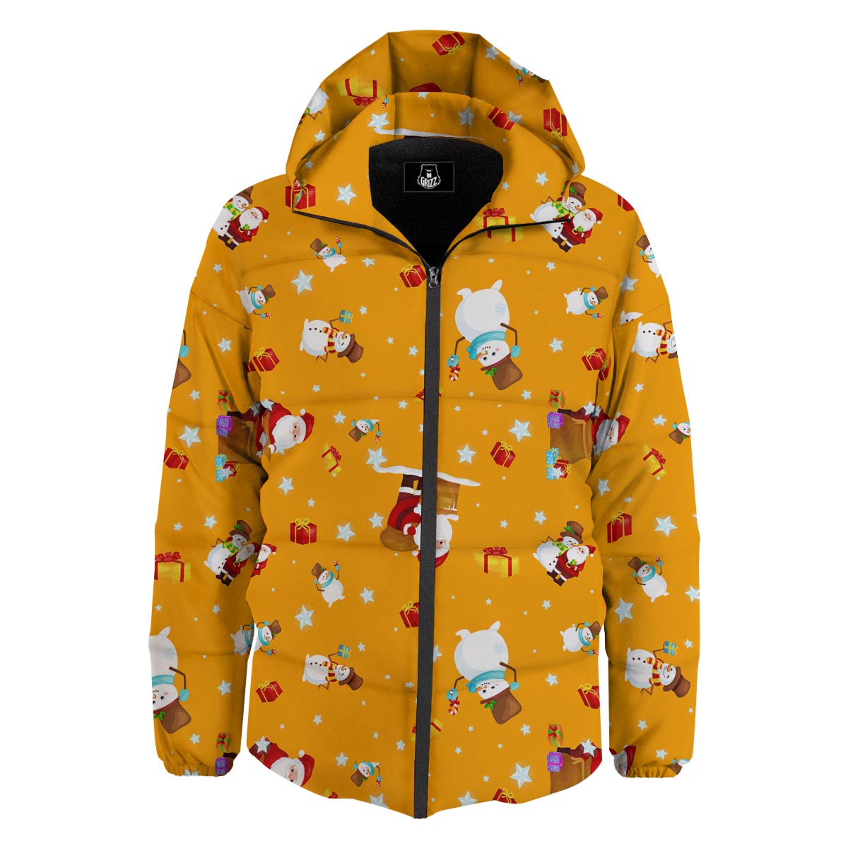 Friends And Santa Claus Print Pattern Down Jacket-grizzshop
