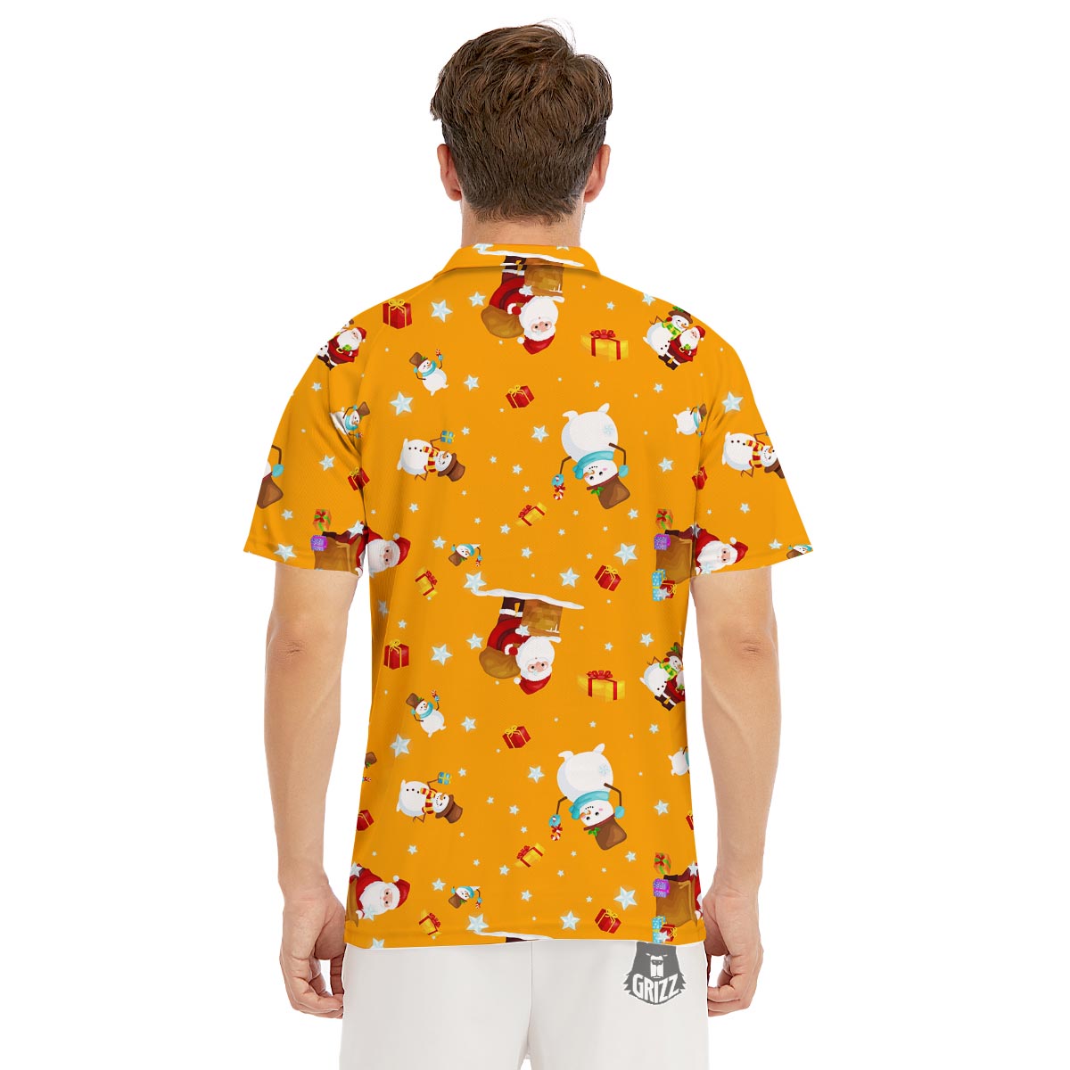 Friends And Santa Claus Print Pattern Men's Golf Shirts-grizzshop