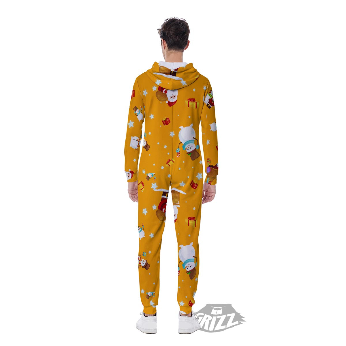 Friends And Santa Claus Print Pattern Men's Jumpsuit-grizzshop