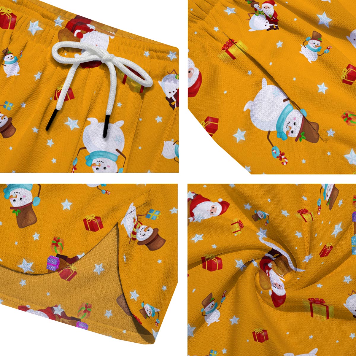 Friends And Santa Claus Print Pattern Men's Running Shorts-grizzshop