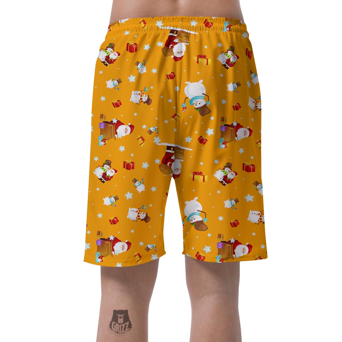 Friends And Santa Claus Print Pattern Men's Shorts-grizzshop