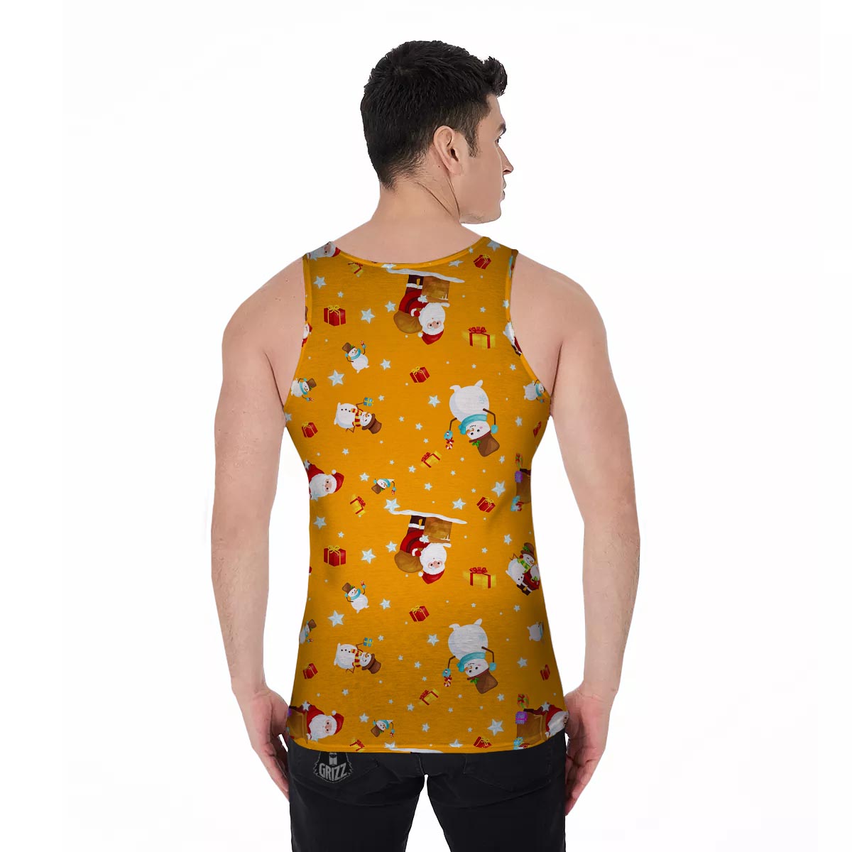Friends And Santa Claus Print Pattern Men's Tank Top-grizzshop