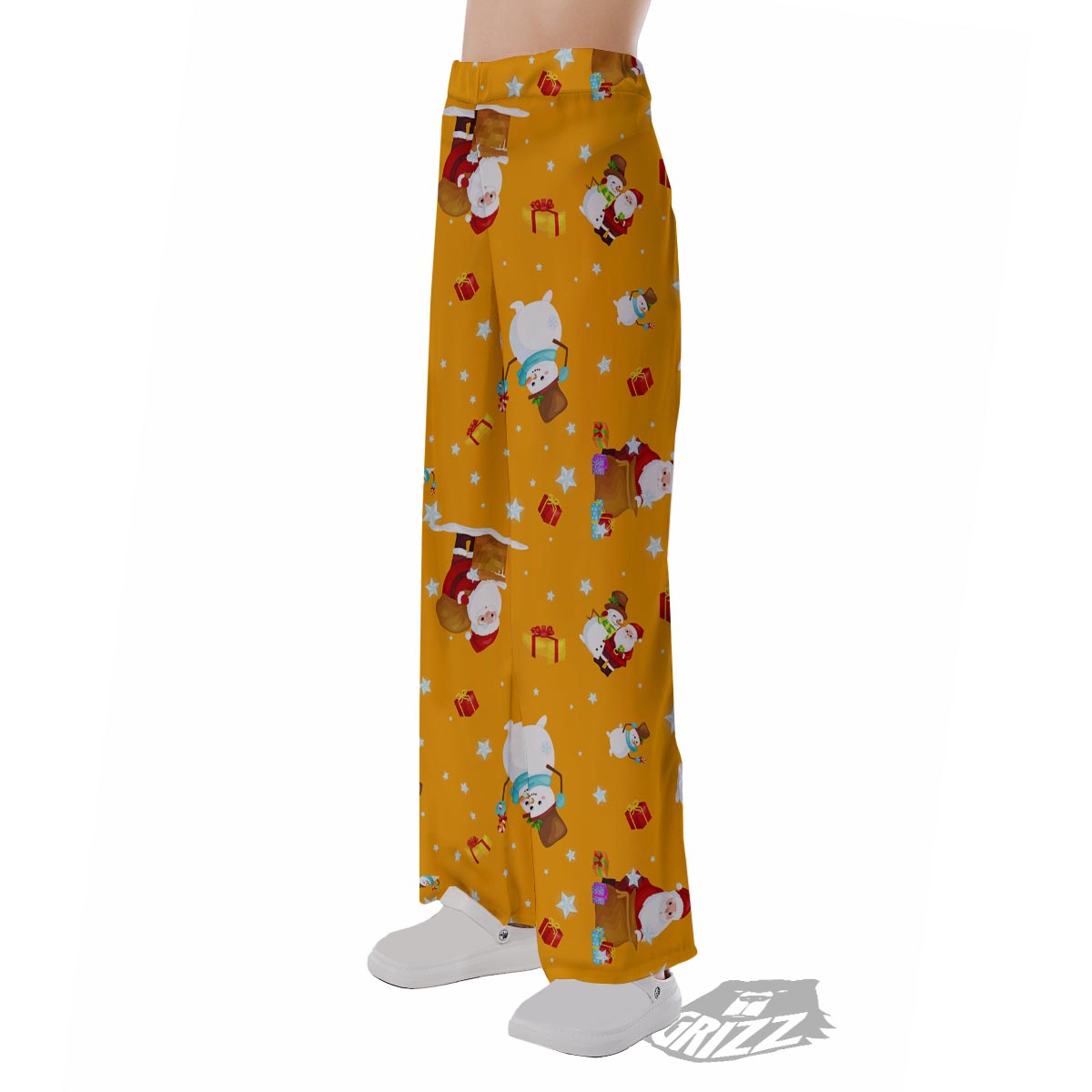 Friends And Santa Claus Print Pattern Pajama Pants-grizzshop