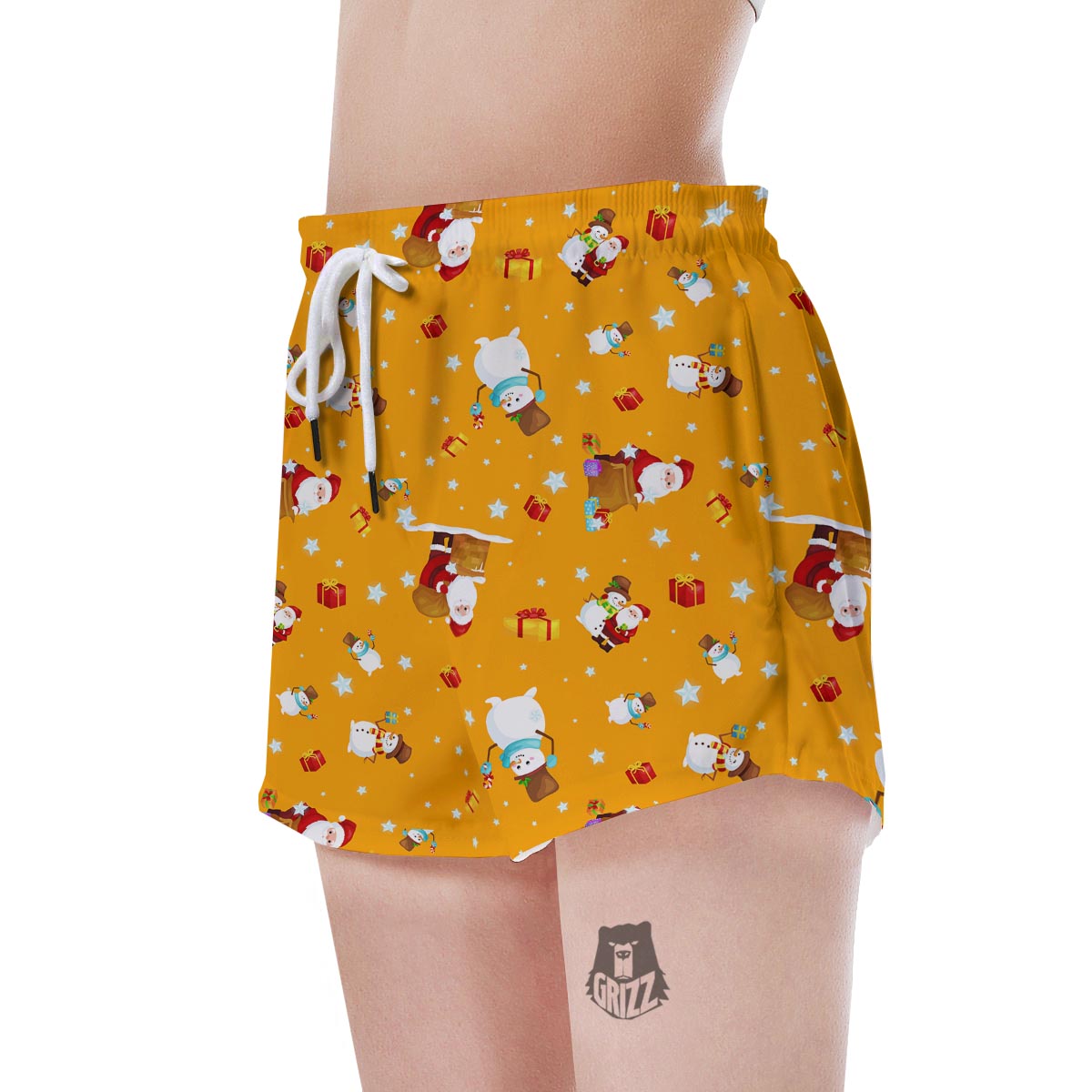 Friends And Santa Claus Print Pattern Women's Shorts-grizzshop