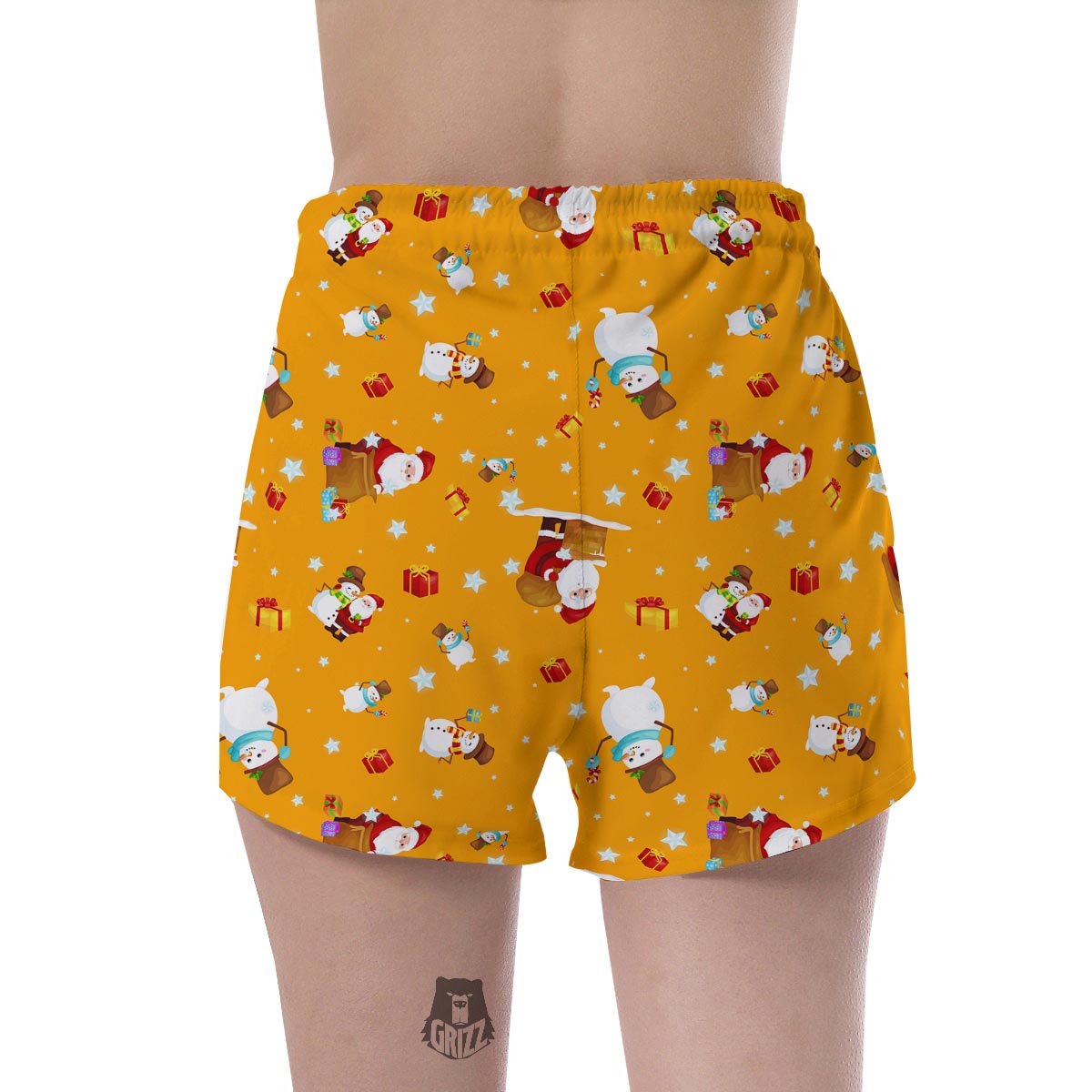 Friends And Santa Claus Print Pattern Women's Shorts-grizzshop