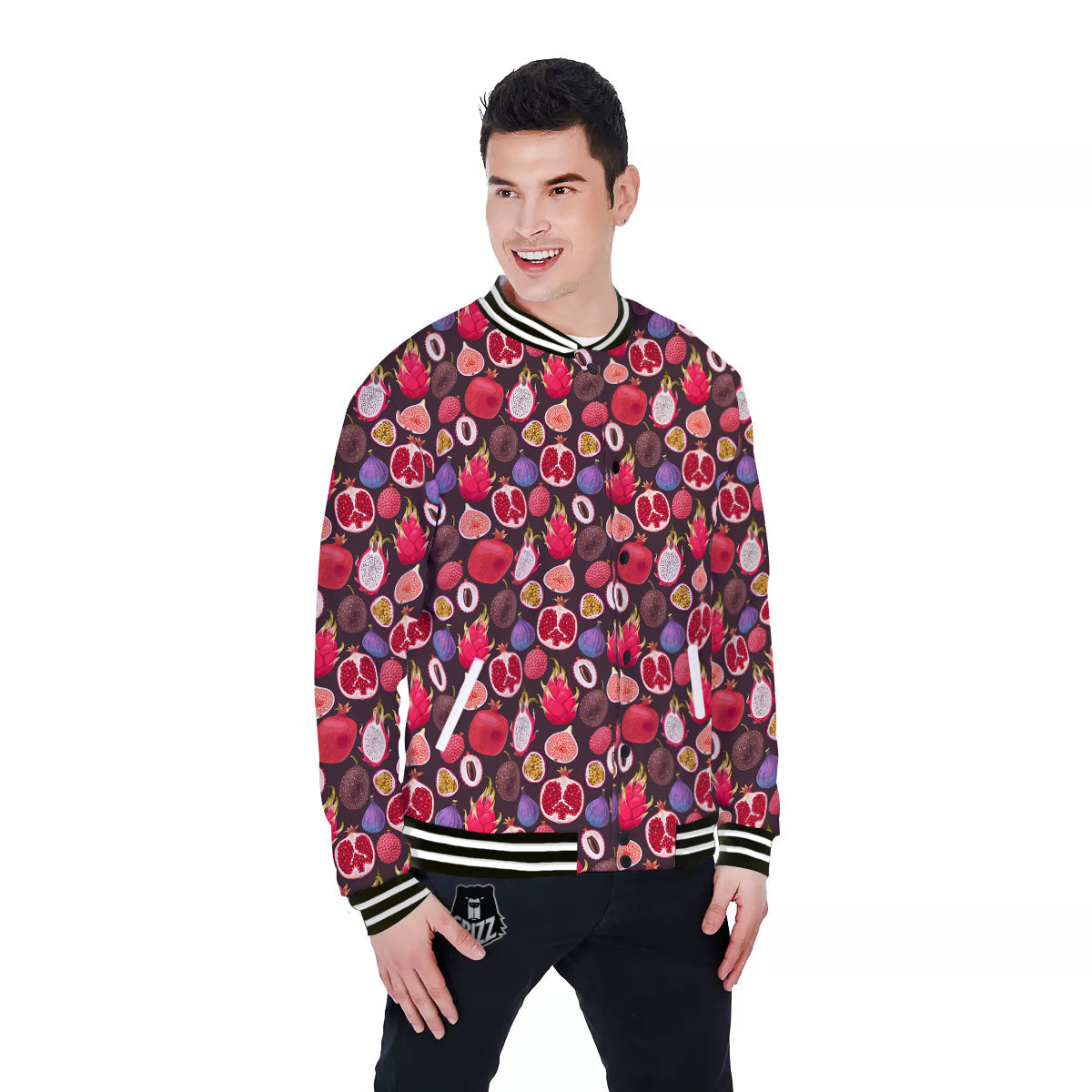 Friut Exotic Print Pattern Baseball Jacket-grizzshop