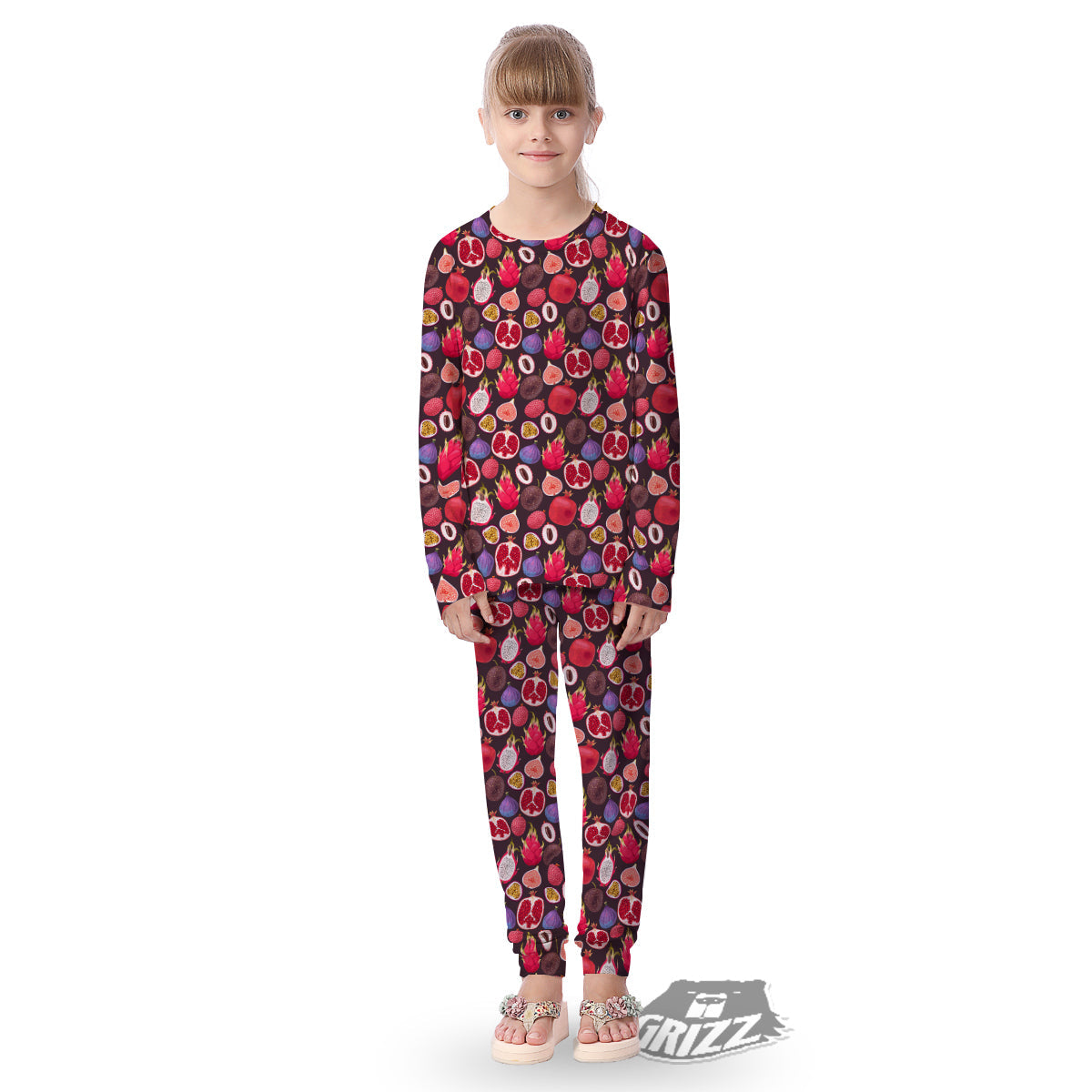 Friut Exotic Print Pattern Kid's Pajamas-grizzshop