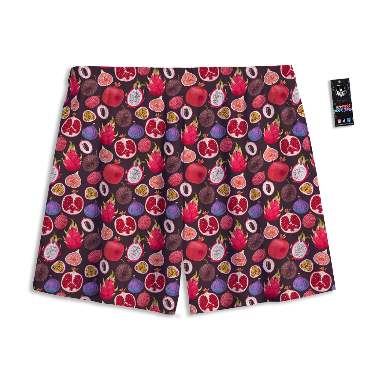 Friut Exotic Print Pattern Mesh Shorts-grizzshop