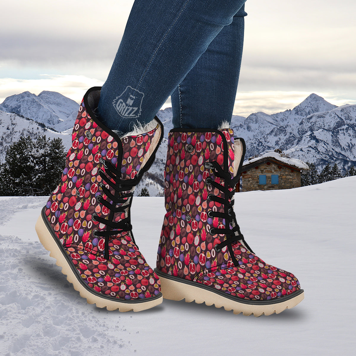 Friut Exotic Print Pattern Snow Boots-grizzshop