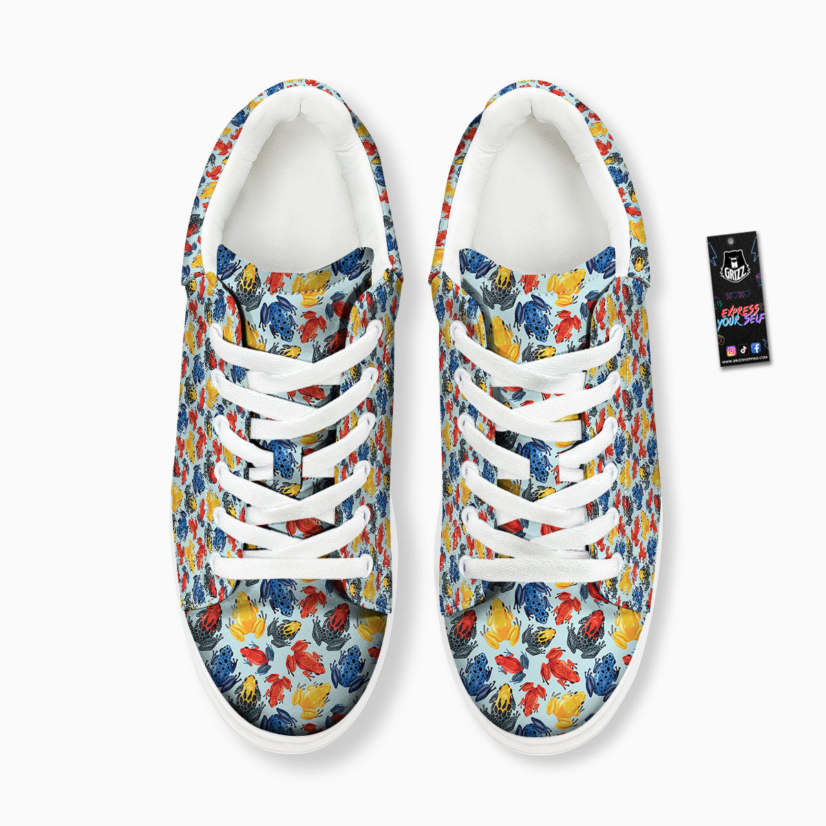 Frog Colorful Print Pattern Platform Shoes-grizzshop