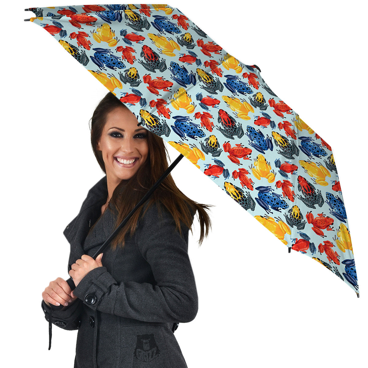 Frog Colorful Print Pattern Umbrella-grizzshop