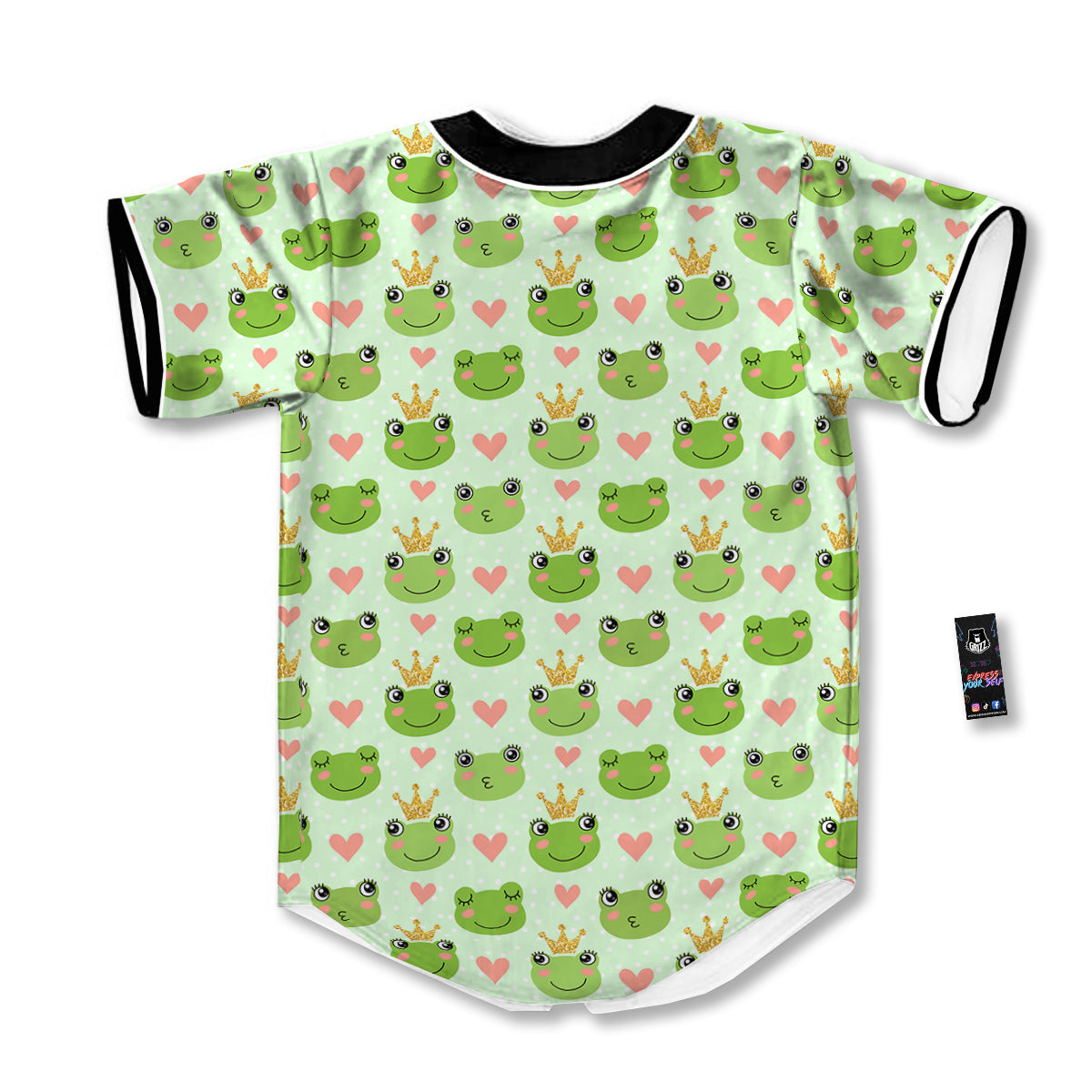 Frog Cute Print Pattern Baseball Jersey-grizzshop