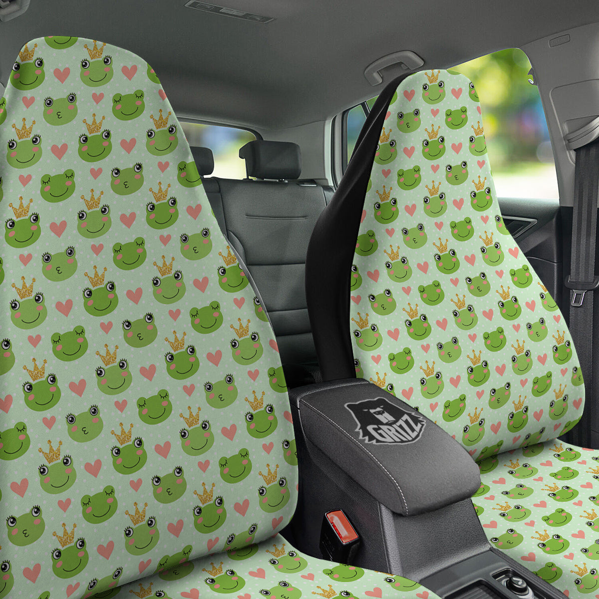 Frog Cute Print Pattern Car Seat Covers-grizzshop