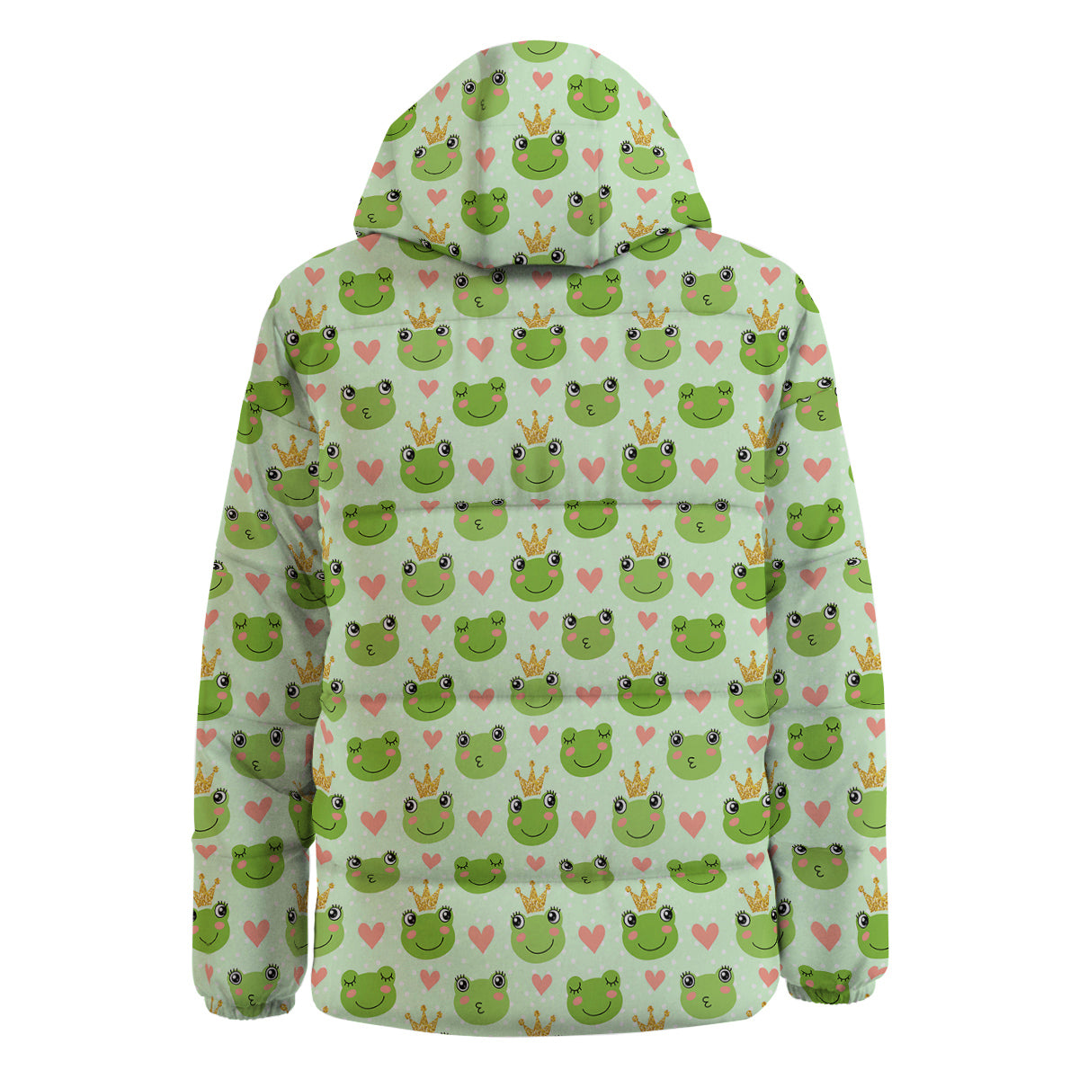 Frog Cute Print Pattern Down Jacket-grizzshop