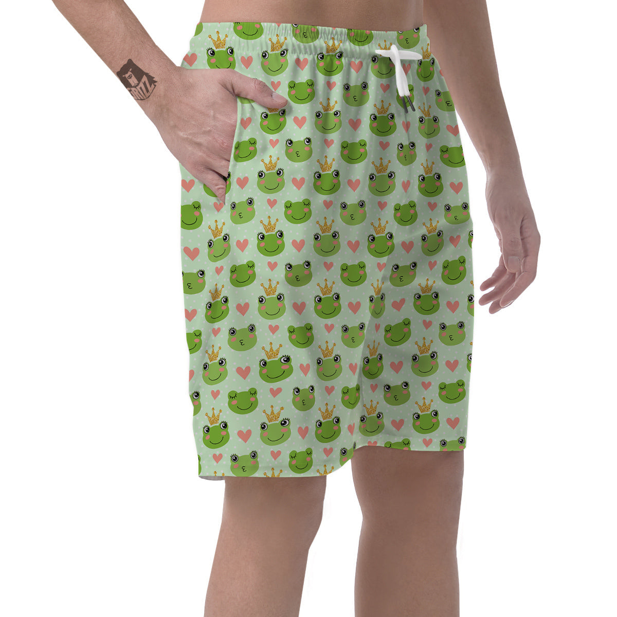 Frog Cute Print Pattern Men's Shorts-grizzshop