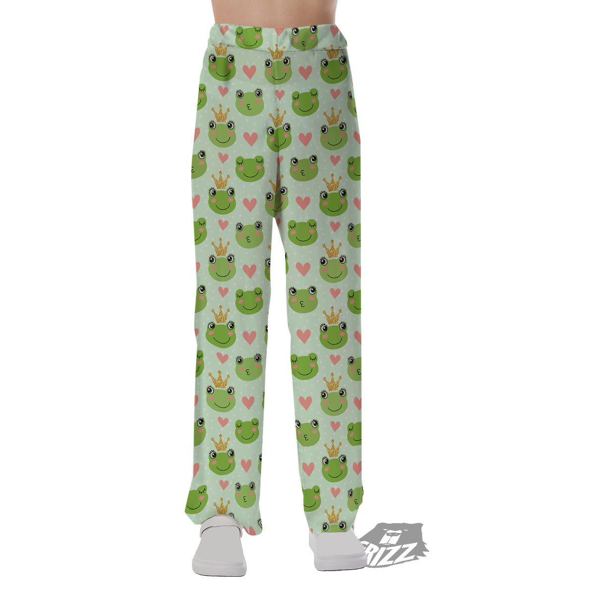 Frog Cute Print Pattern Pajama Pants-grizzshop