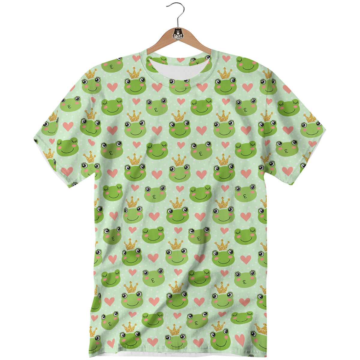 Frog Cute Print Pattern T-Shirt-grizzshop