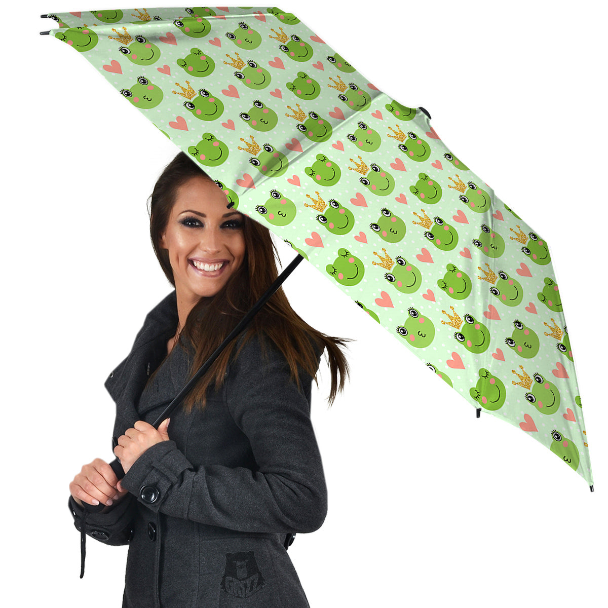 Frog Cute Print Pattern Umbrella-grizzshop
