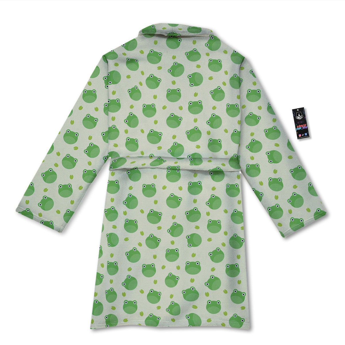 Frog Faces Print Pattern Bathrobe-grizzshop