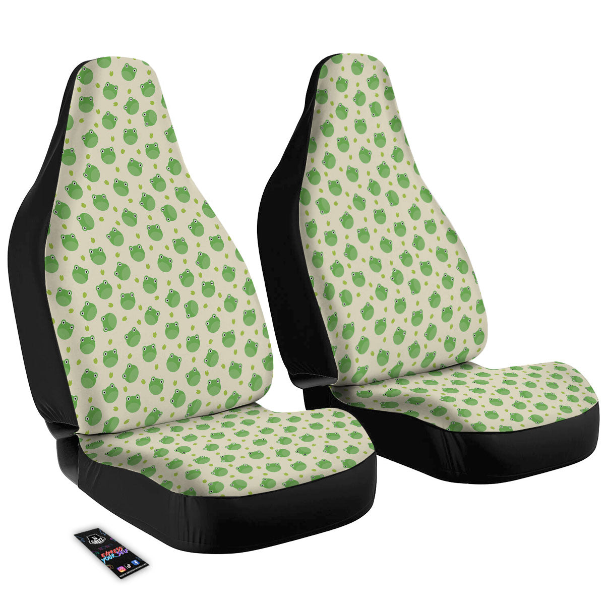 Frog Faces Print Pattern Car Seat Covers-grizzshop