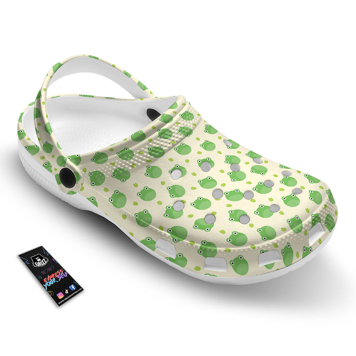 Frog Faces Print Pattern Clog-grizzshop