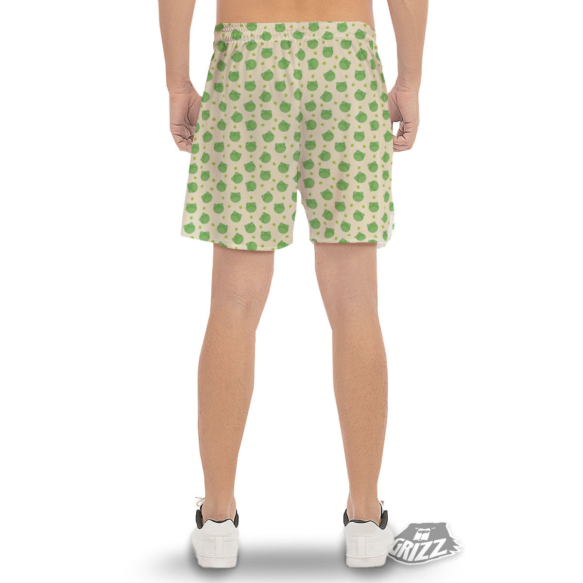 Frog Faces Print Pattern Men's Gym Shorts-grizzshop