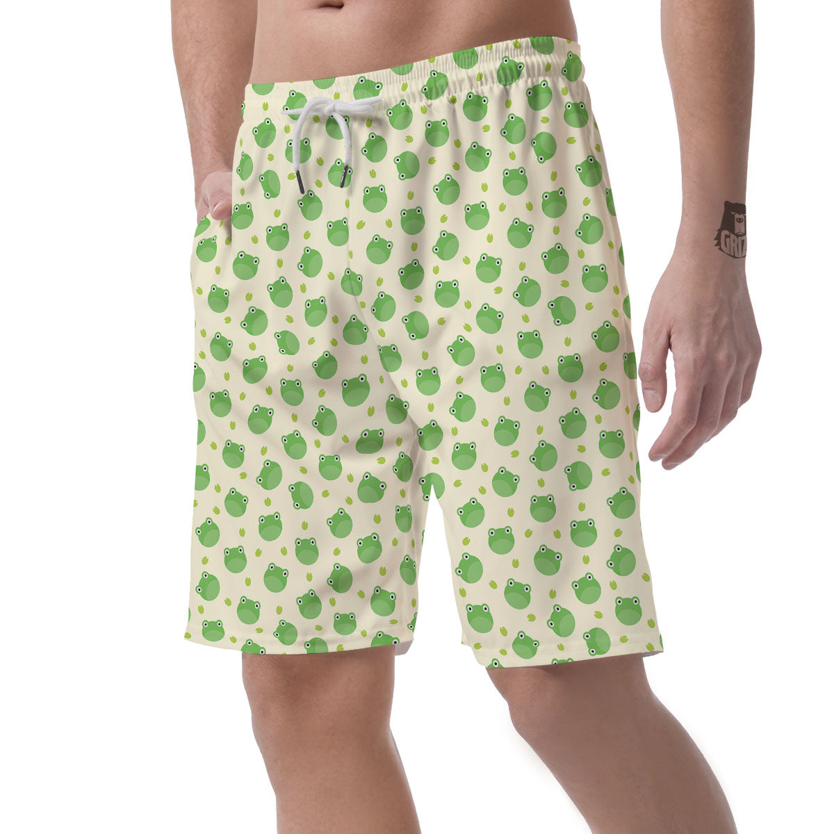 Frog Faces Print Pattern Men's Shorts-grizzshop