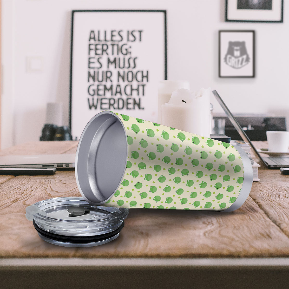 Frog Faces Print Pattern Tumbler-grizzshop