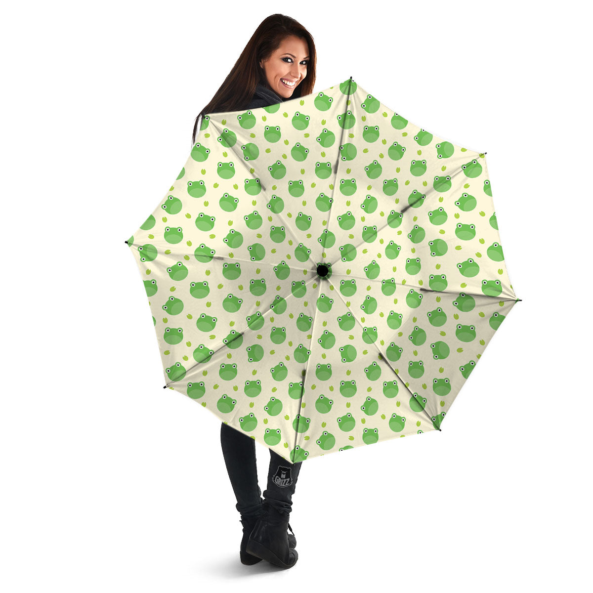 Frog Faces Print Pattern Umbrella-grizzshop