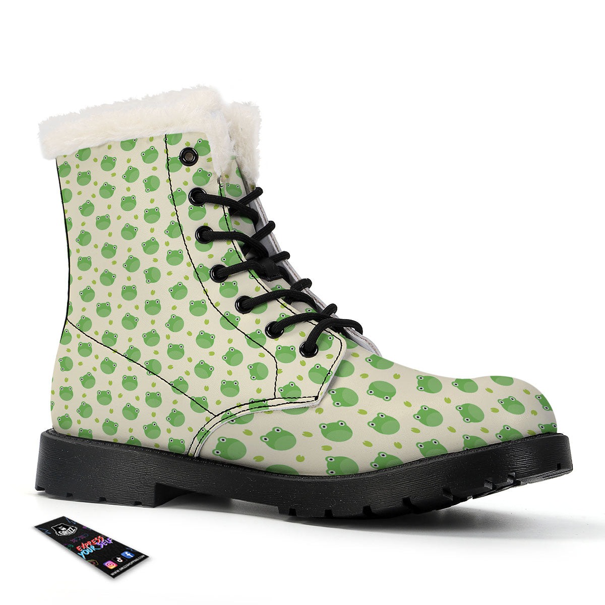 Frog Faces Print Pattern Winter Boots-grizzshop