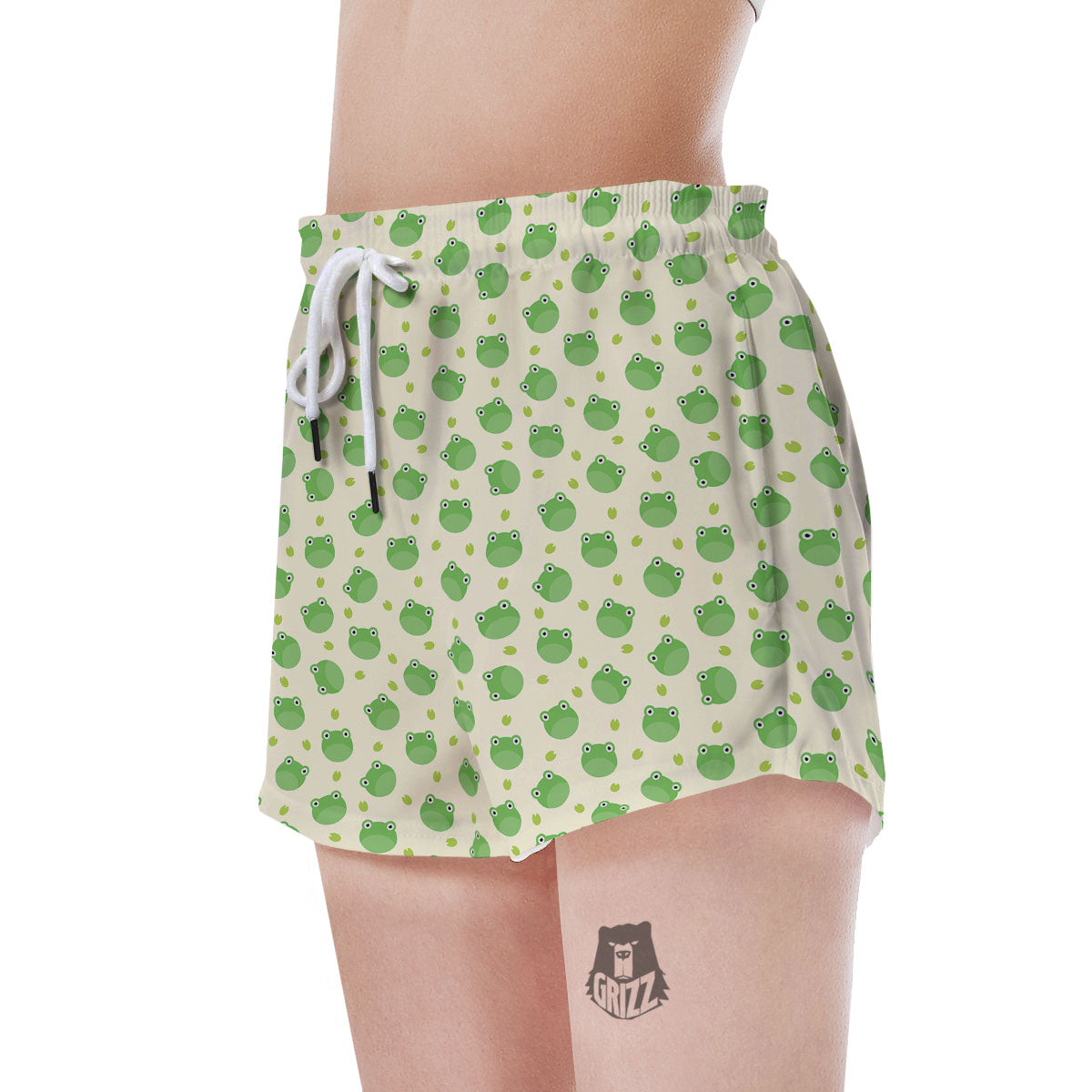 Frog Faces Print Pattern Women's Shorts-grizzshop