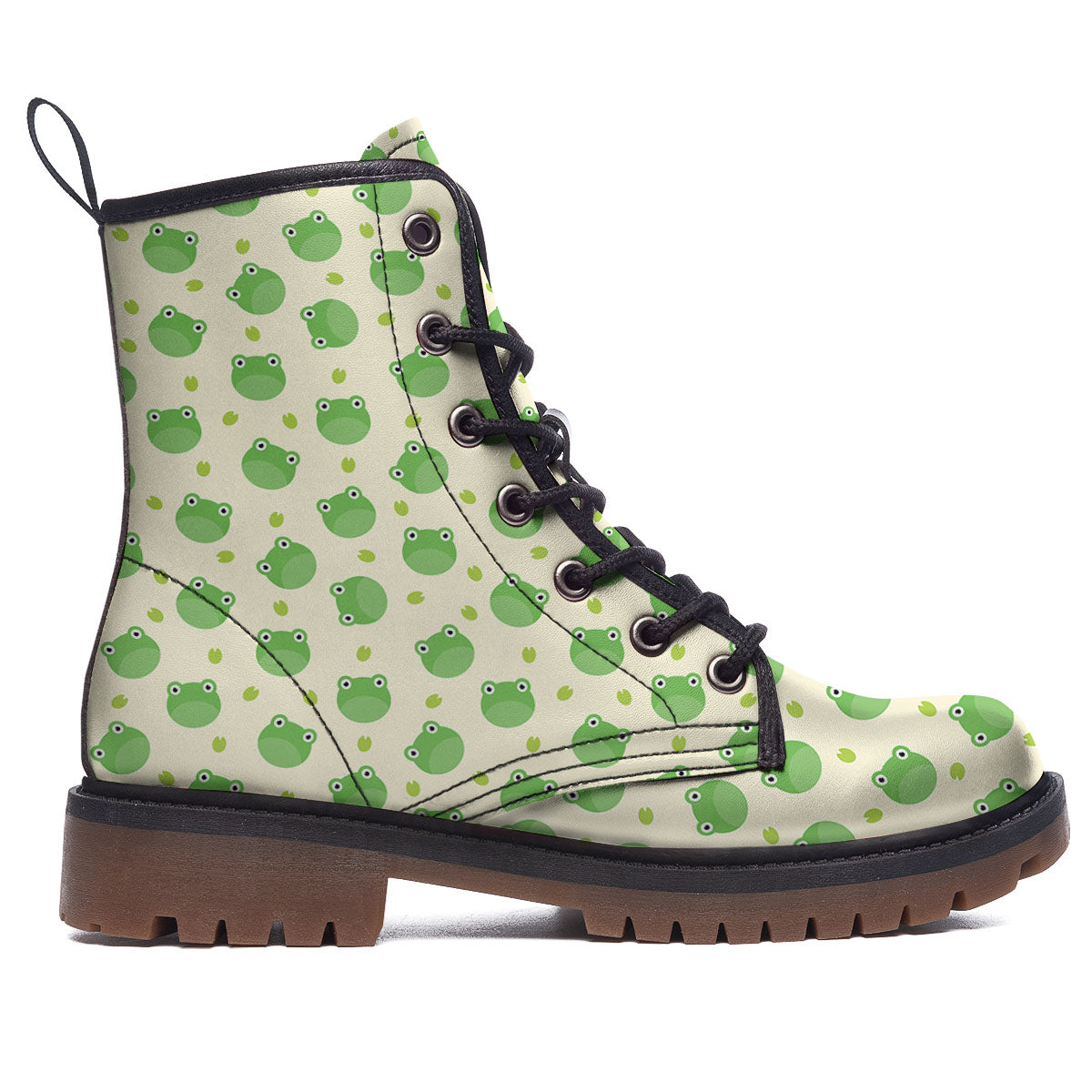 Frog Faces Print Pattern Work Boots-grizzshop