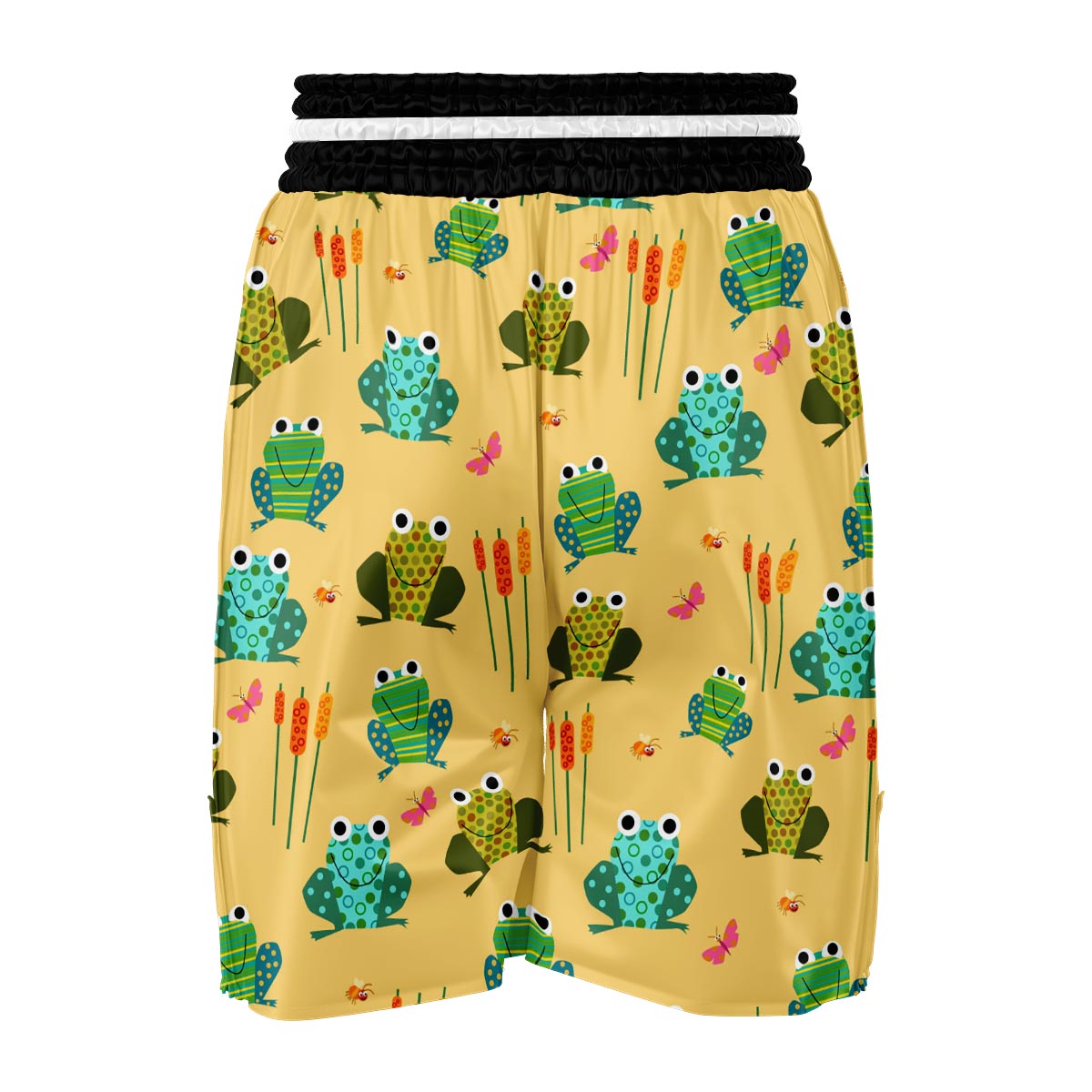 Frog Pattern Print Boxing Shorts-grizzshop