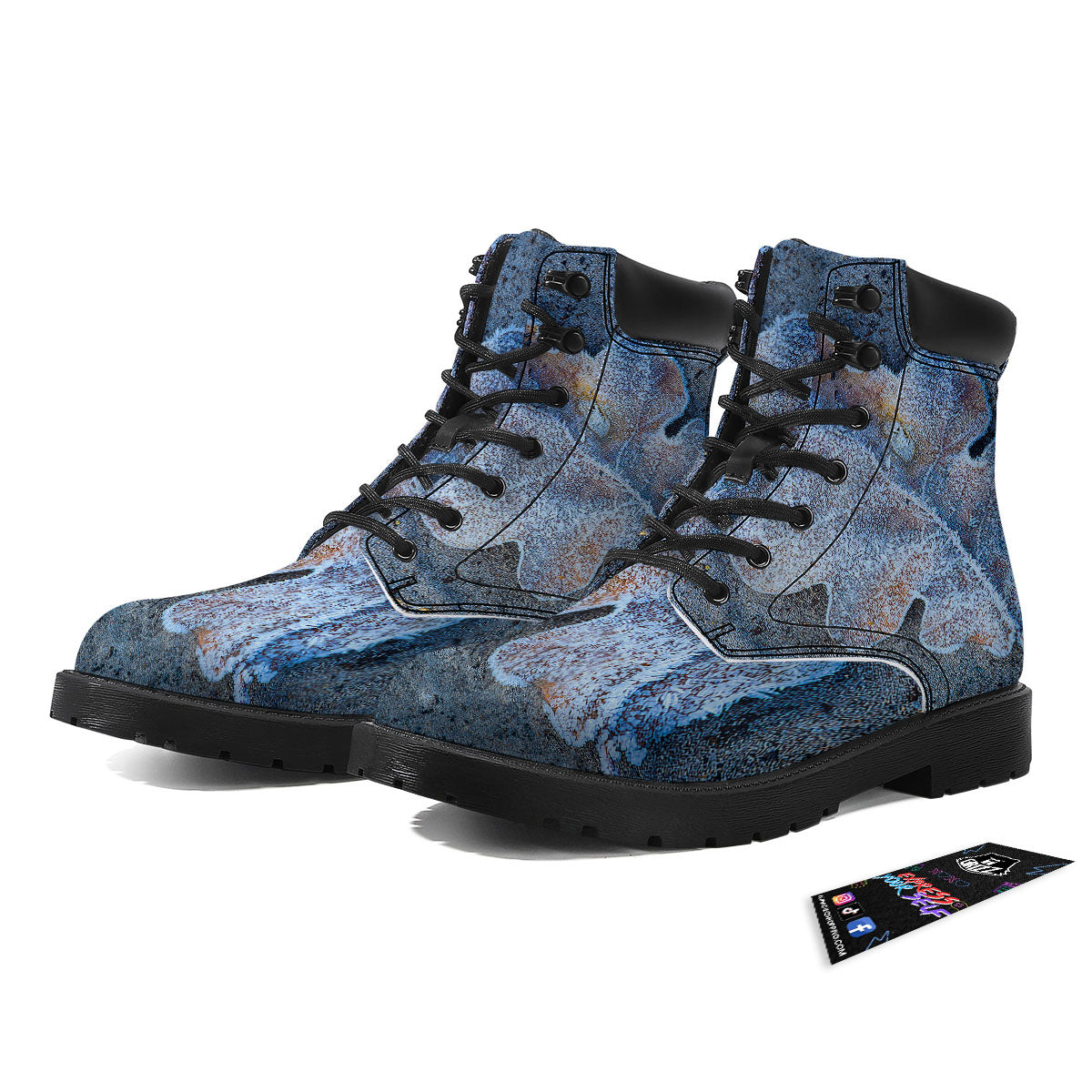 Frozen Leaf Oak Print Boots-grizzshop