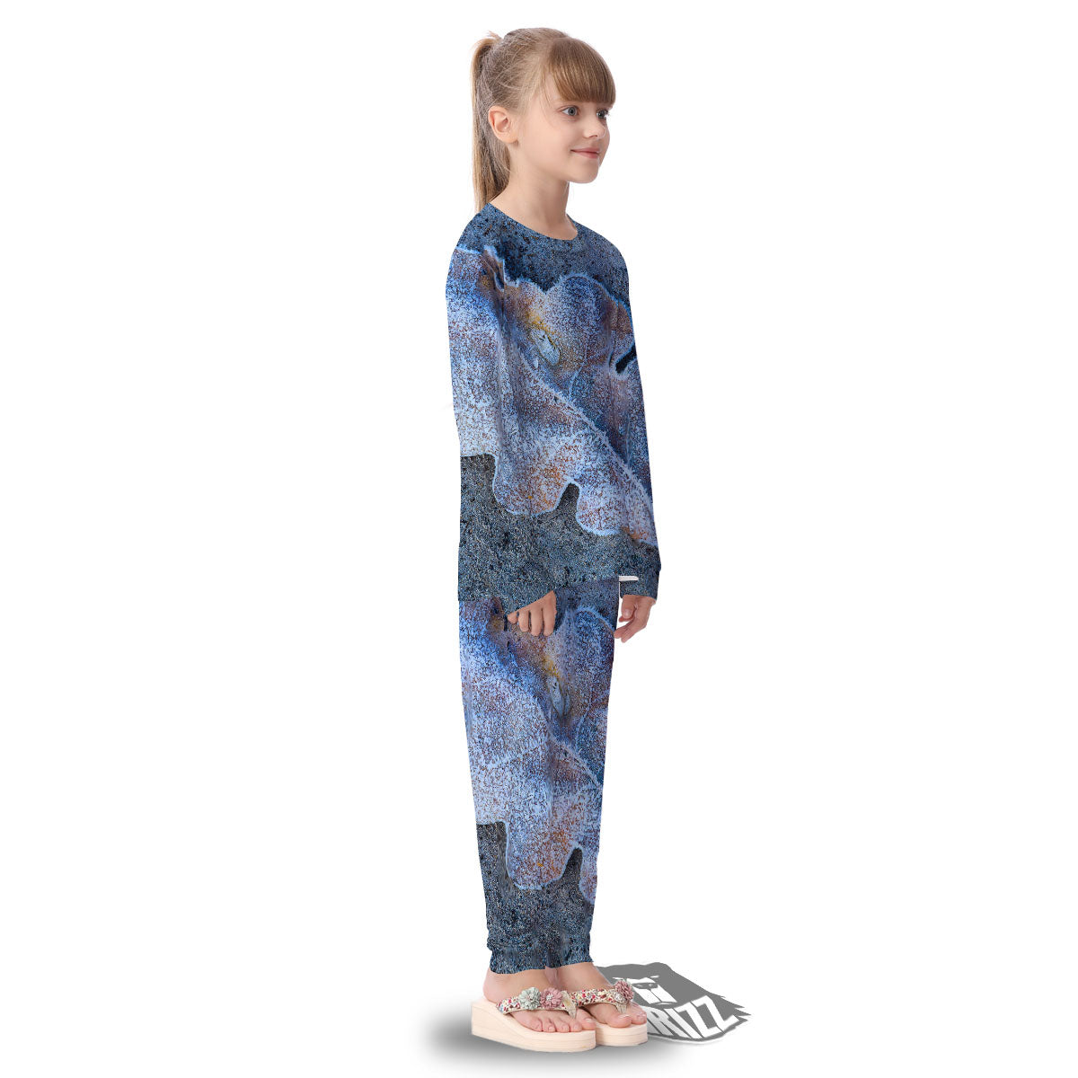 Frozen Leaf Oak Print Kid's Pajamas-grizzshop