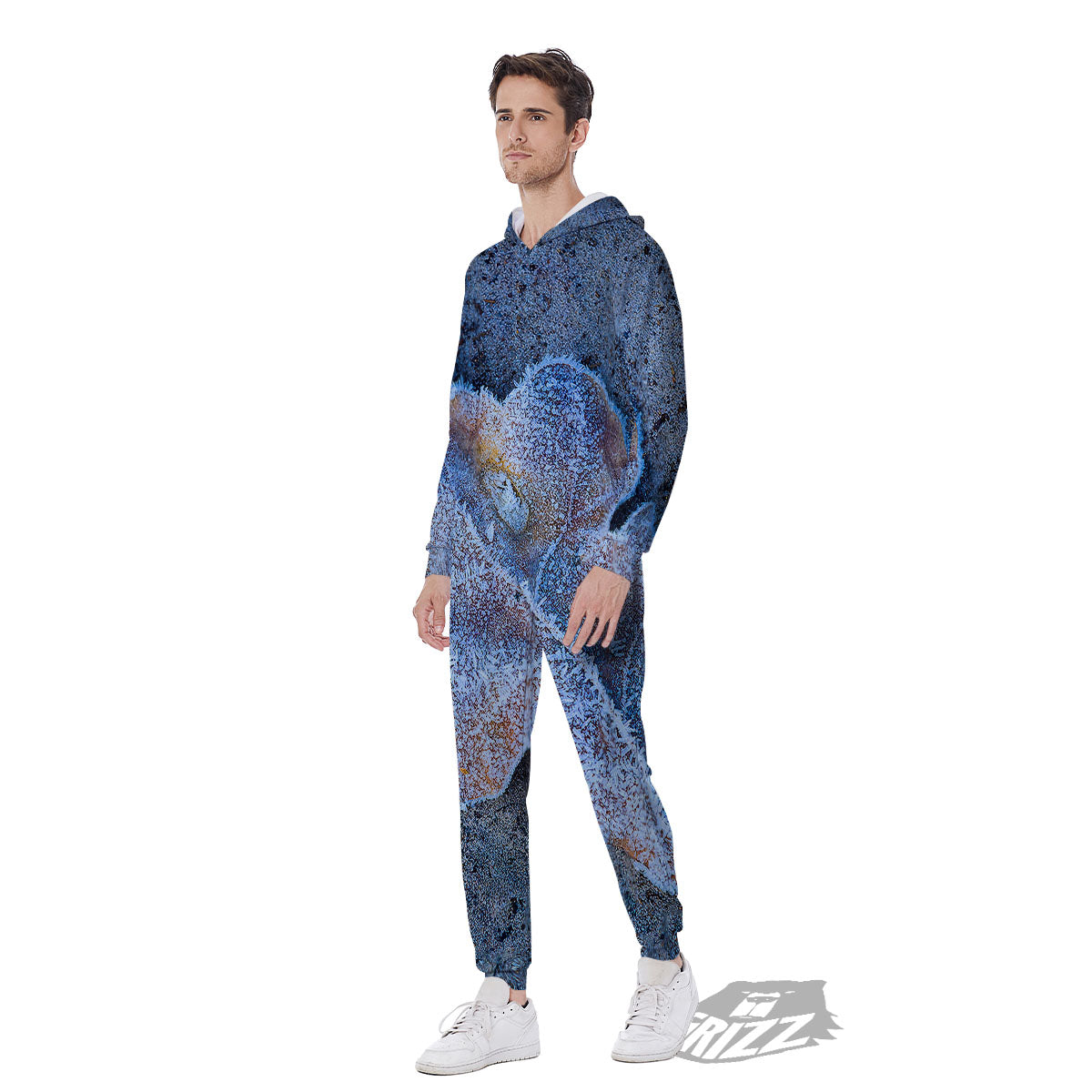 Frozen Leaf Oak Print Men's Jumpsuit-grizzshop