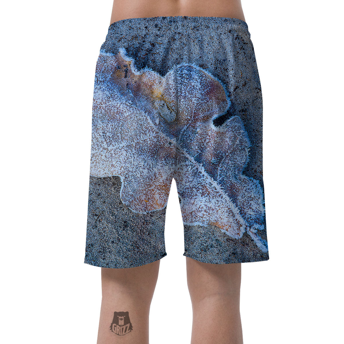 Frozen Leaf Oak Print Men's Shorts-grizzshop