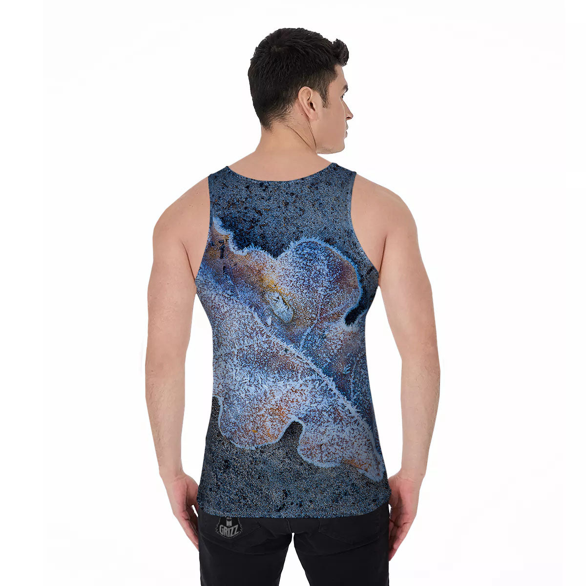 Frozen Leaf Oak Print Men's Tank Top-grizzshop