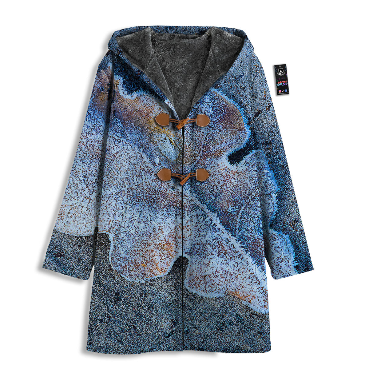 Frozen Leaf Oak Print Men's Windbreaker Jacket-grizzshop