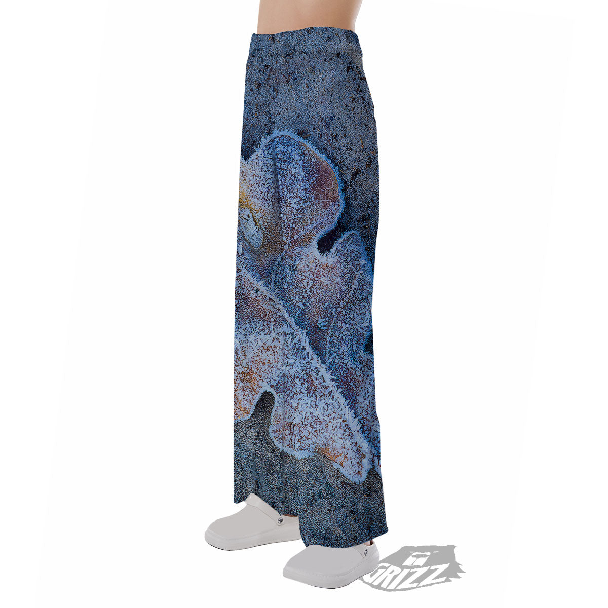 Frozen Leaf Oak Print Pajama Pants-grizzshop