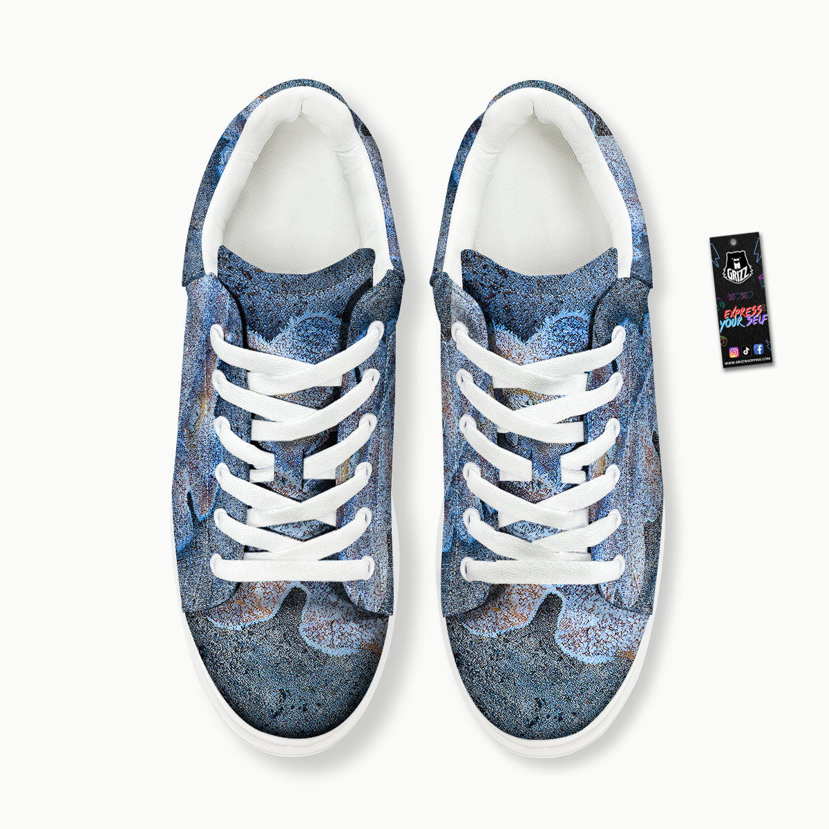Frozen Leaf Oak Print Platform Shoes-grizzshop
