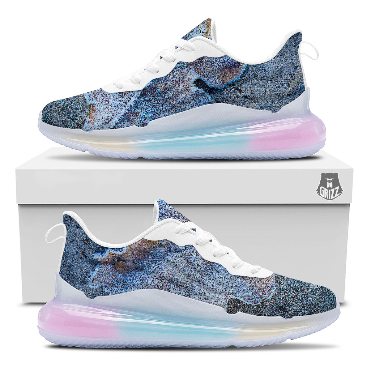 Frozen Leaf Oak Print Running Sneakers-grizzshop