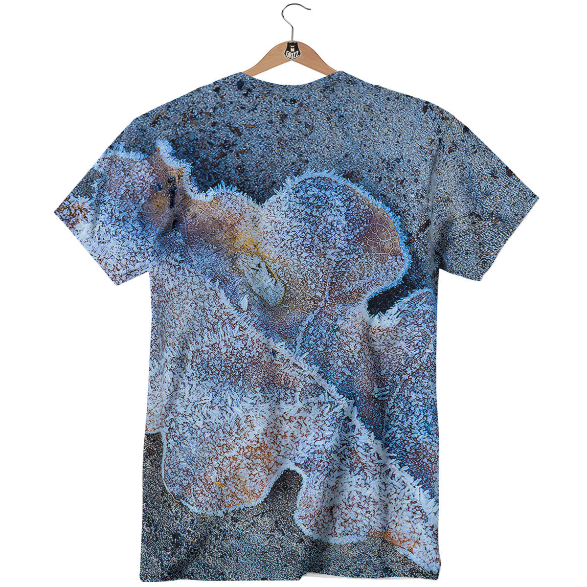 Frozen Leaf Oak Print T-Shirt-grizzshop