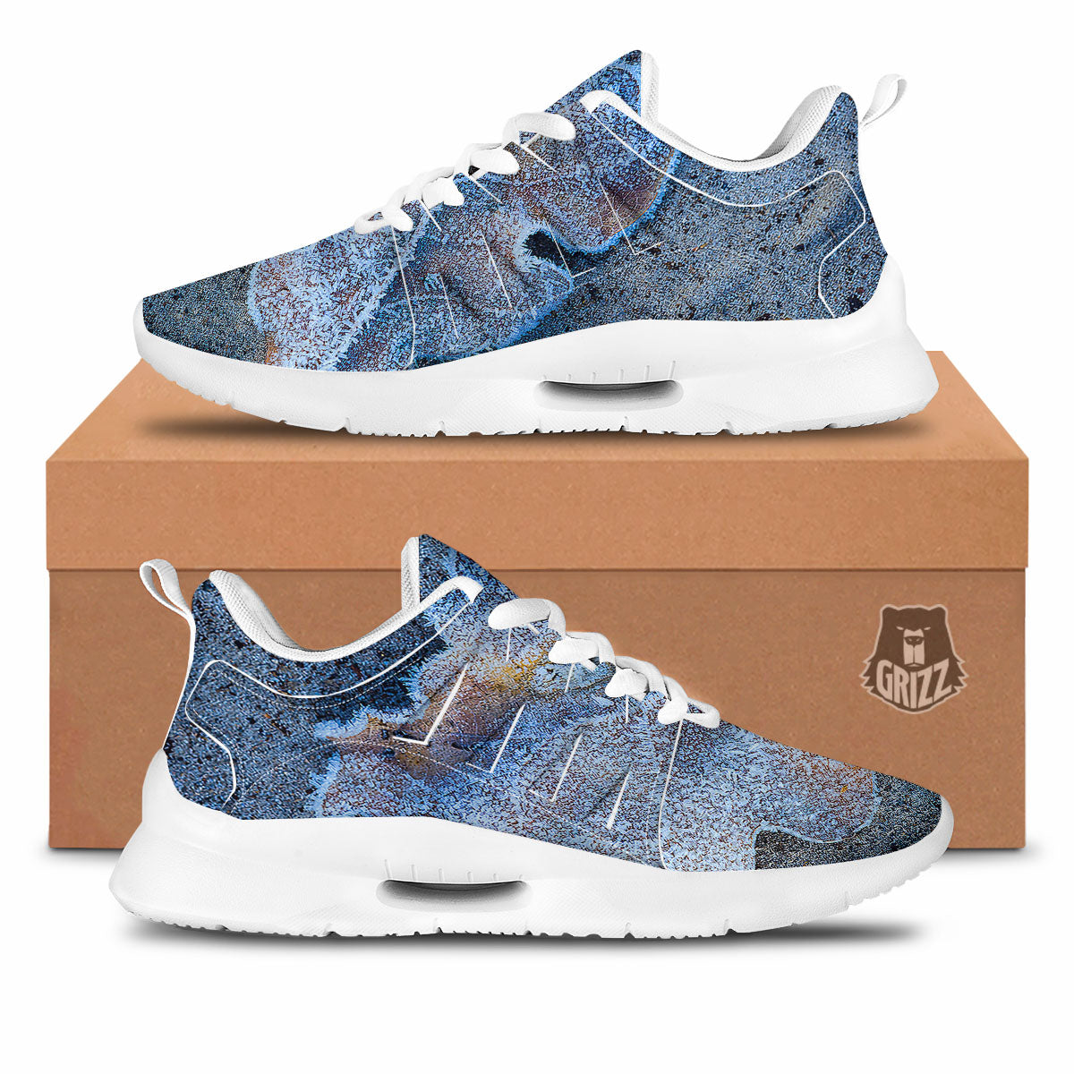 Frozen Leaf Oak Print Tennis Shoes-grizzshop