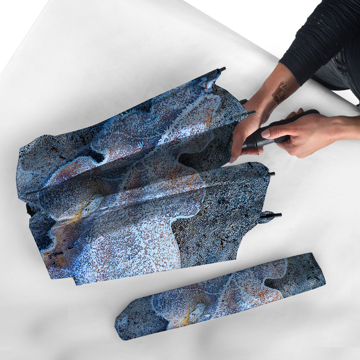 Frozen Leaf Oak Print Umbrella-grizzshop