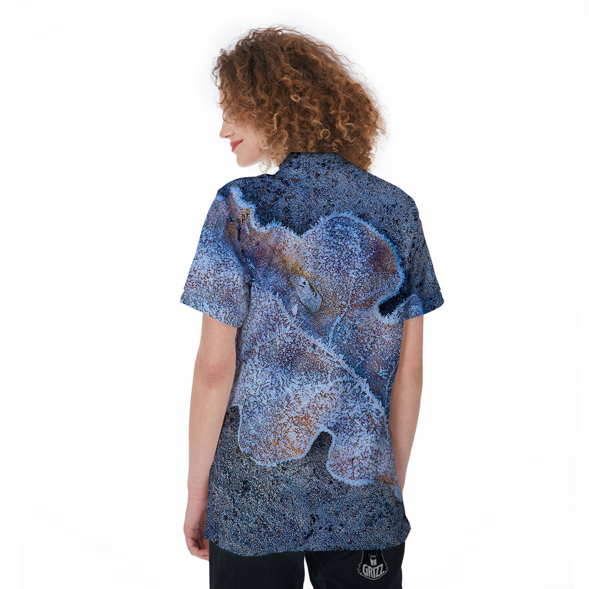 Frozen Leaf Oak Print Women's Golf Shirts-grizzshop