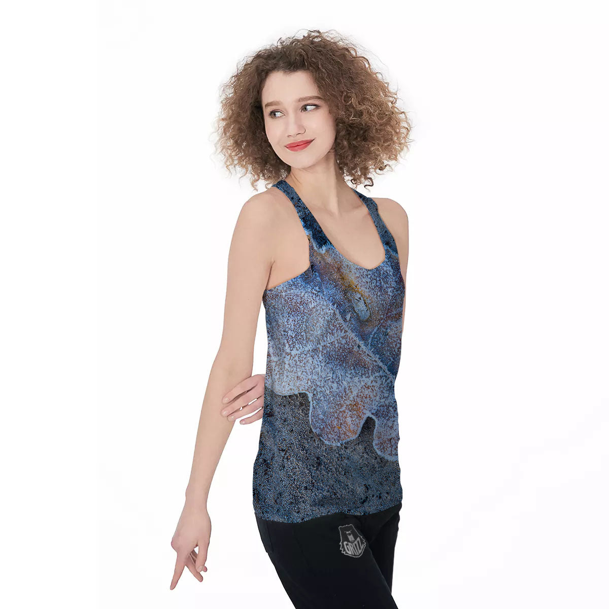 Frozen Leaf Oak Print Women's Racerback Tank Top-grizzshop
