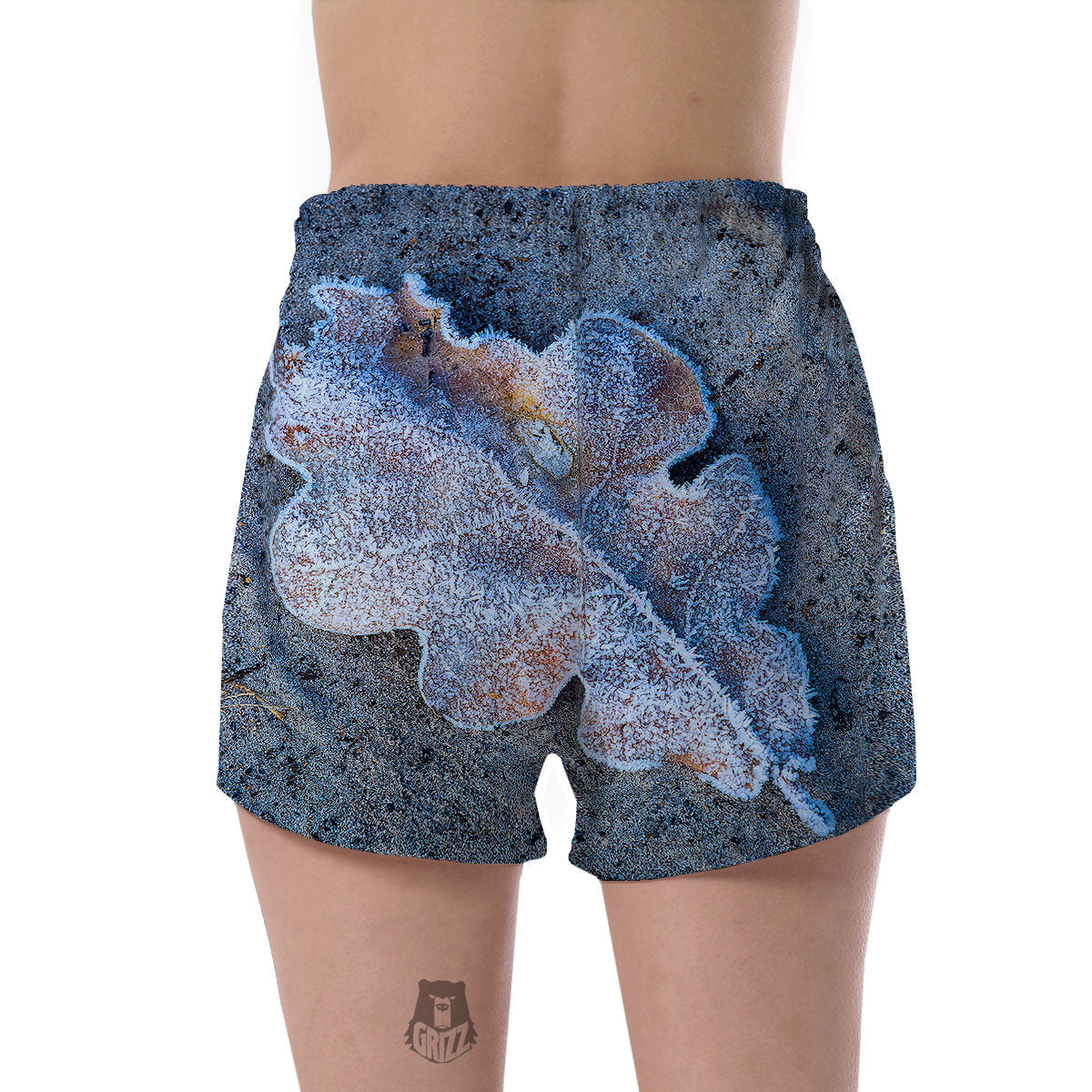 Frozen Leaf Oak Print Women's Shorts-grizzshop