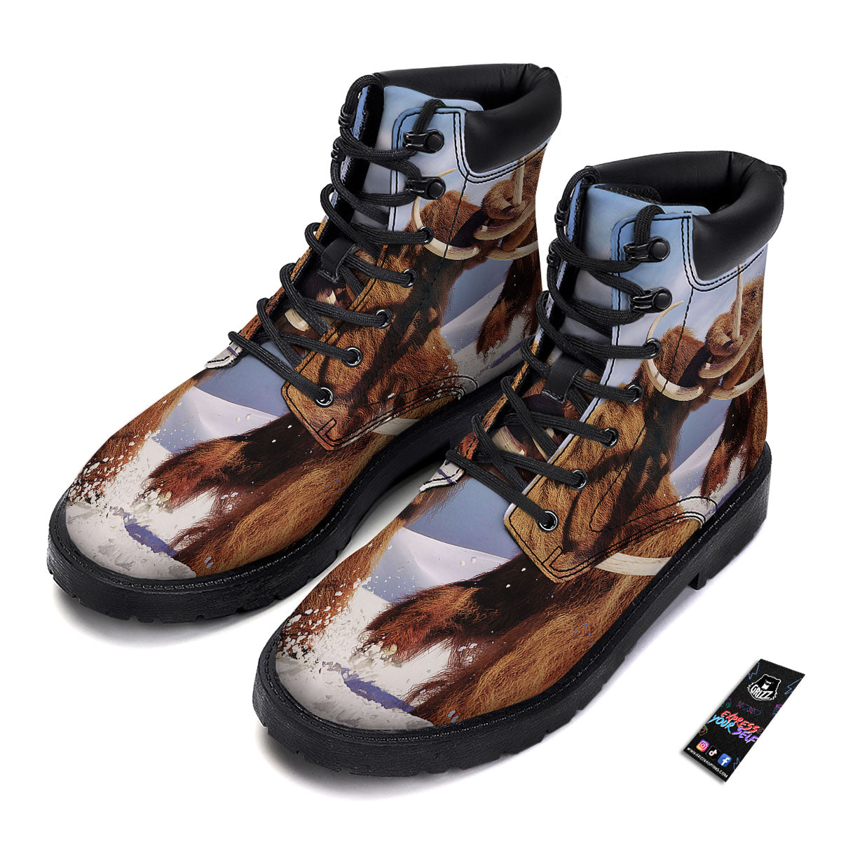 Frozen Mammoth Print Boots-grizzshop